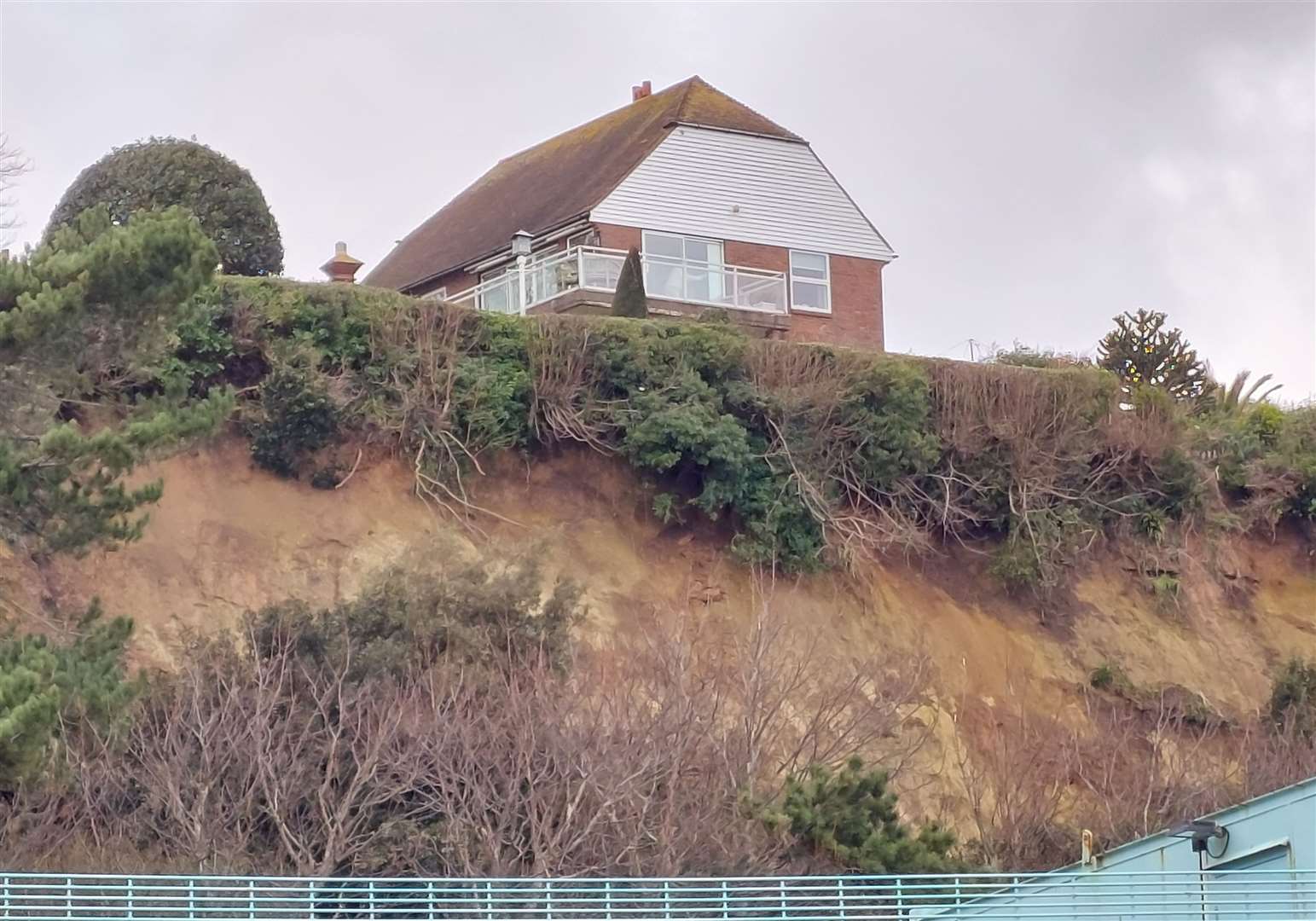 The landslip happened on the Road of Remembrance, Folkestone this afternoon