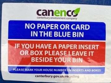The new notice on bins