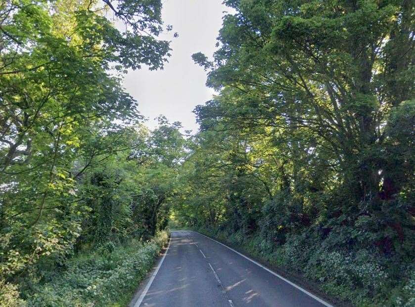 A car has flipped onto its roof on the A258 Dover Road near Dover. Picture: Google Street View