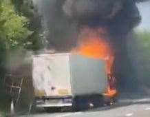 A lorry fire on the M20 between J2 (the Wrotham Interchange) and J1 (the Swanley Interchange) has caused long delays