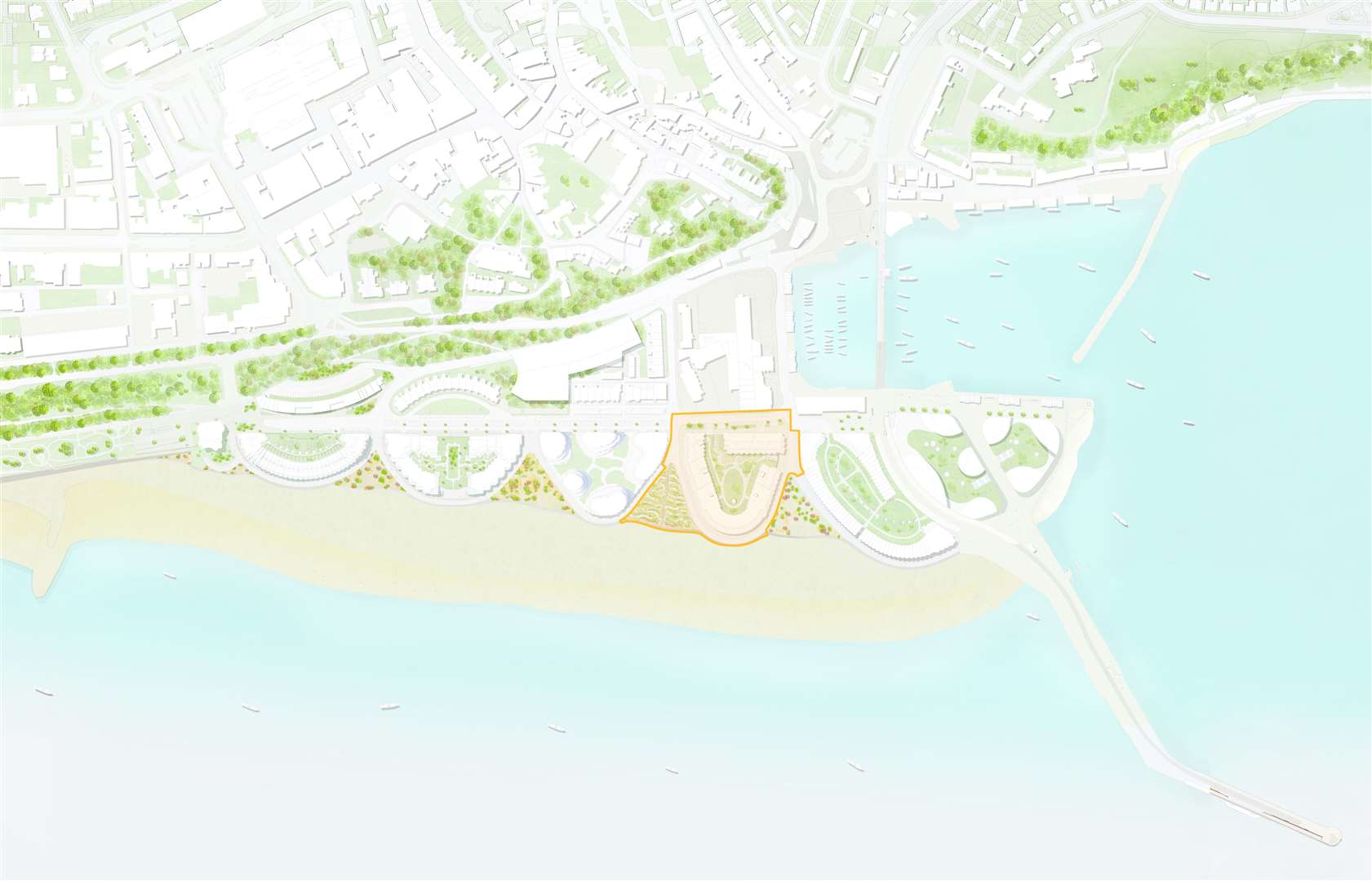 The location of Plot E within the wider seafront development. Picture: Folkestone Harbour & Seafront Development Company