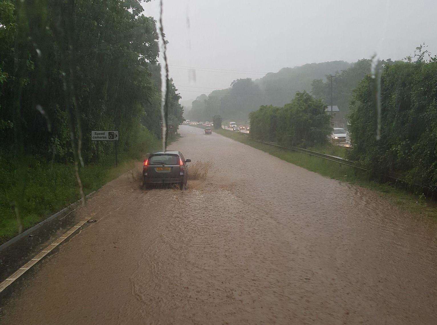 Flooding on the A249 at Stockbury. Pics: Shaun Dunn (2258346)