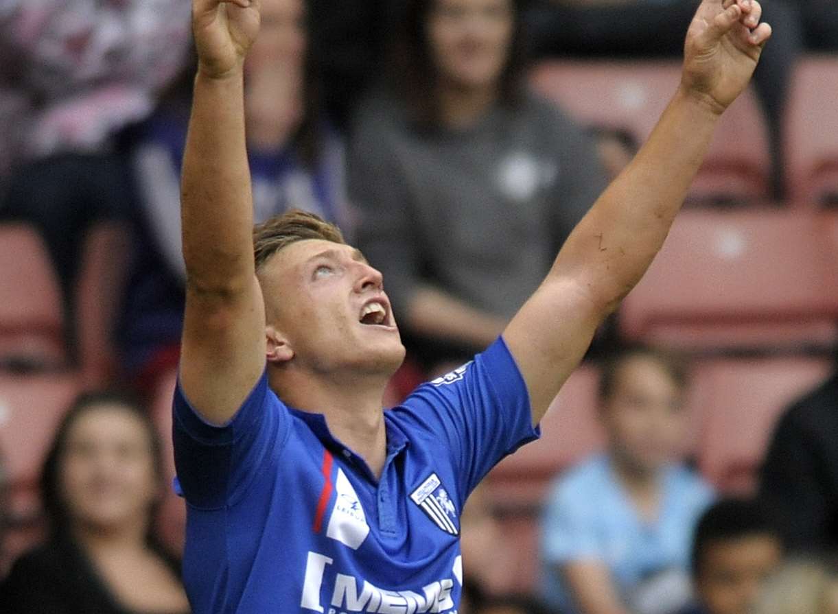 Luke Norris celebrates his goal against Sheffield United last at Brammall Lane Picture: Barry Goodwin