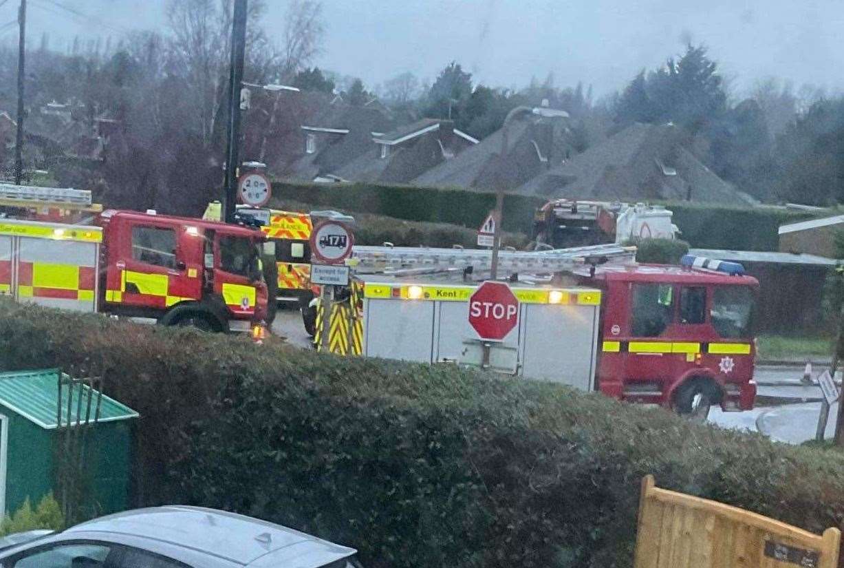 Emergency services were at the scene of the crash in Langley. Picture: Maddie-Anne Eversfield