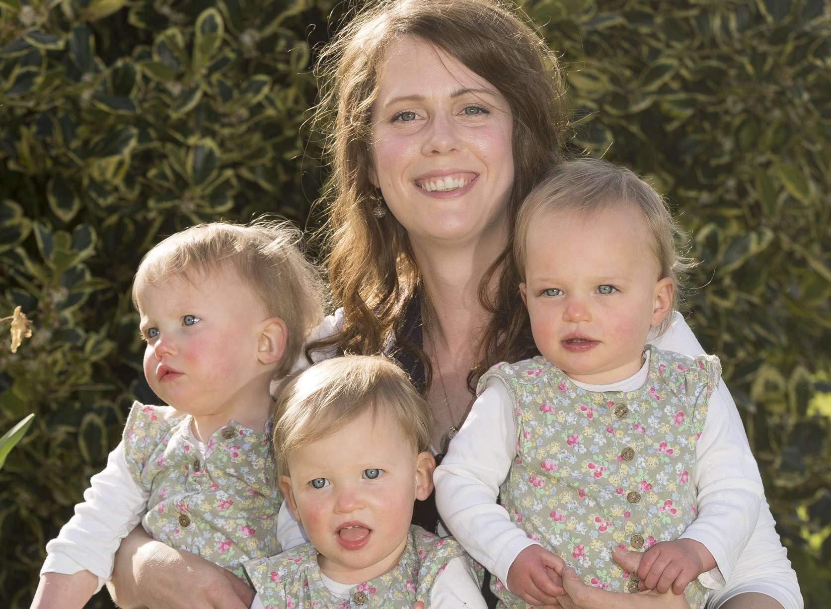 Jolene Broad with triplets Kathleen, Delilah and Tabitha