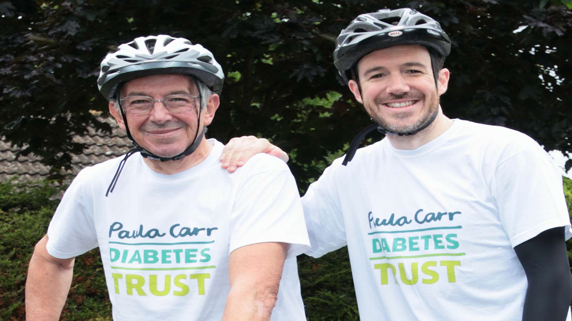 Dad Geoff Whitington and son Anthony who are both taking on the Prudential London-Surrey 100 ride for the Paula Carr Diabetes Trust