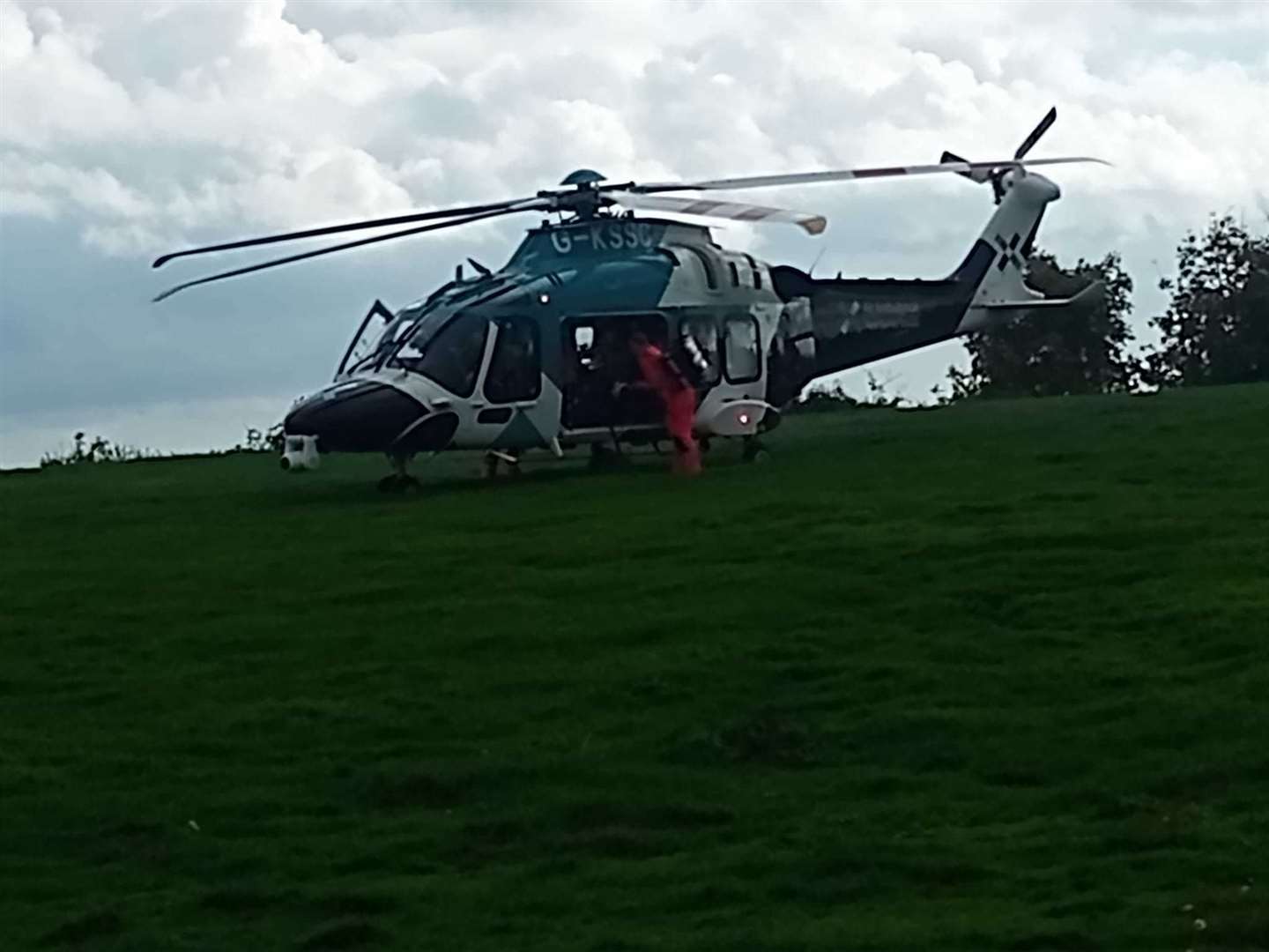 The air ambulance landed nearby on East Cliff. Photo: Thomas Bickley