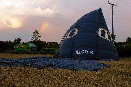 Hot air balloon crash near Pluckley