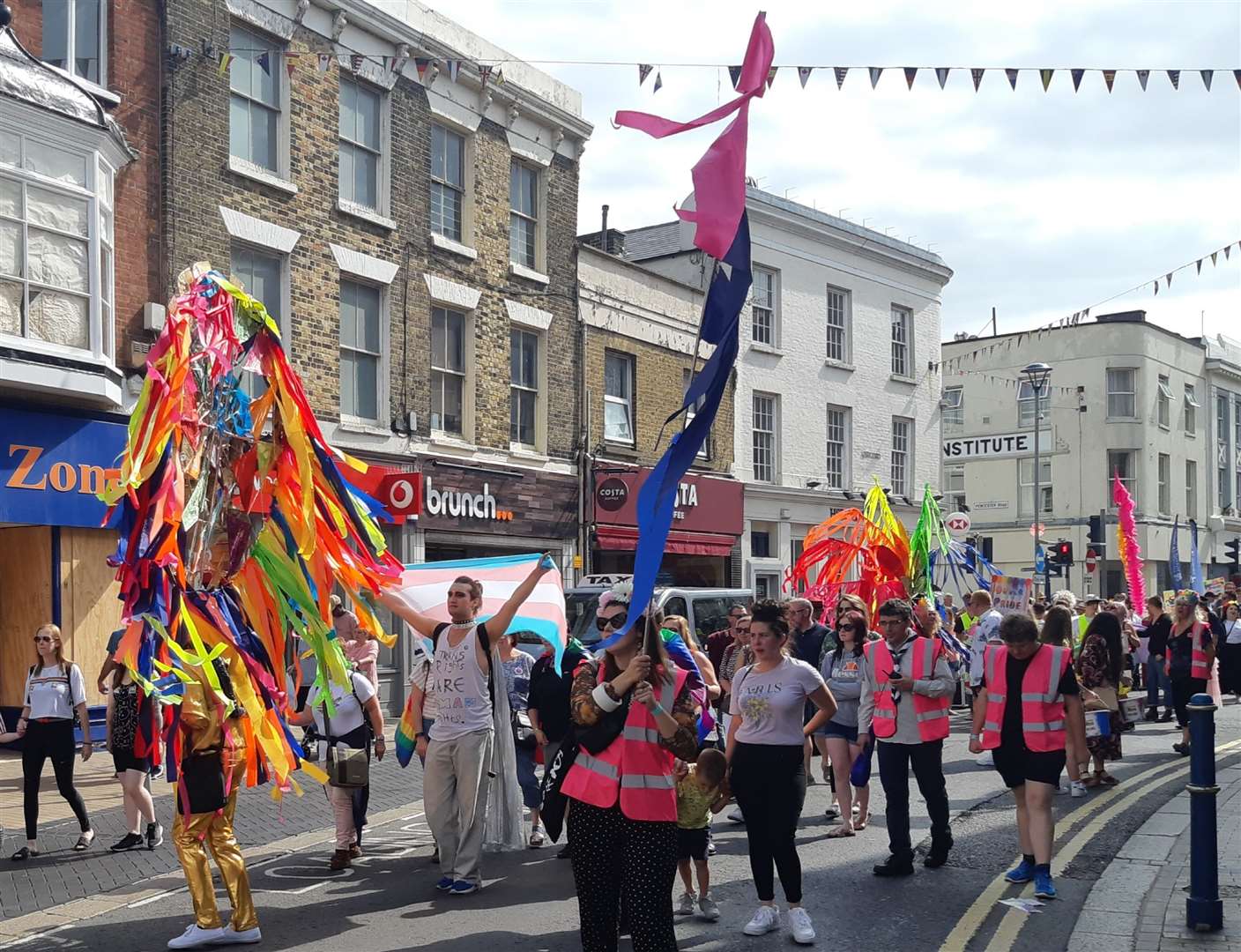 People flying flags marched through the streets of Dover (15960161)