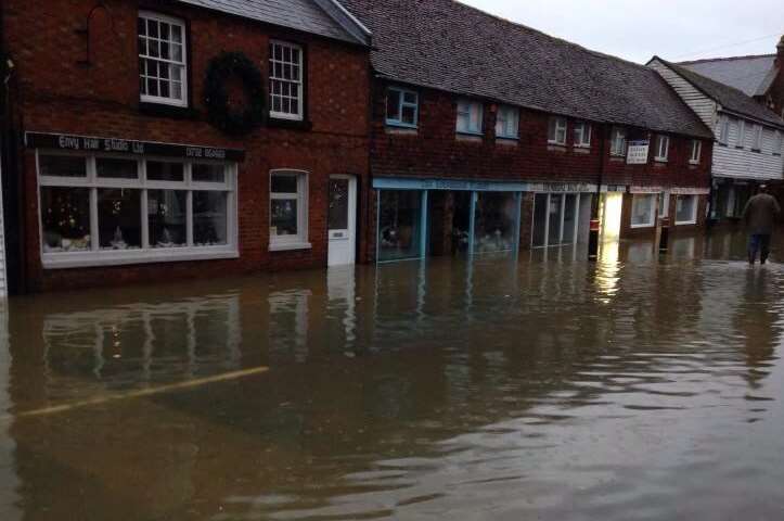 Edenbridge High Street under water