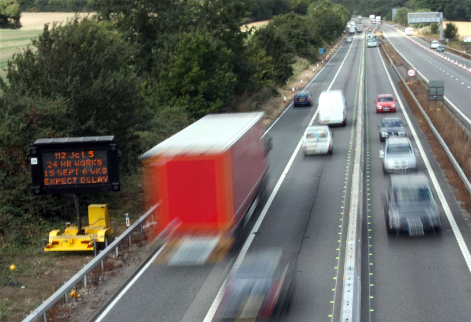 Parts of the M2 will close overnight near Cobham for the next two weeks. Picture: Darren Small