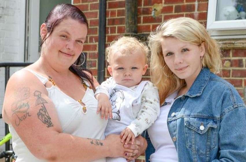 Jasmine Donkin with her son, Storm, and her mum, Kim Connolly. Picture: Kim Connolly