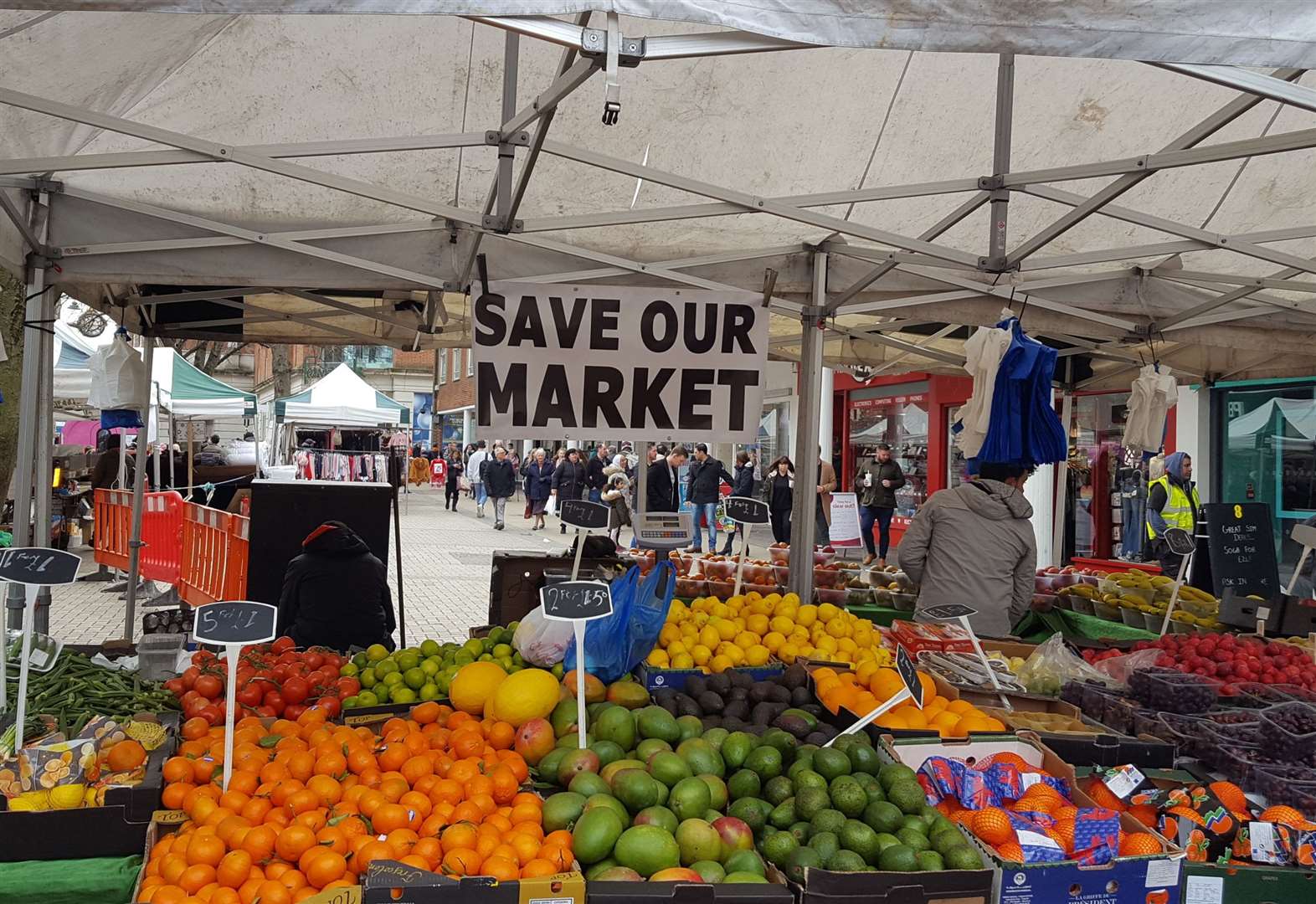 'Save our market' banners have popped up at Canterbury market