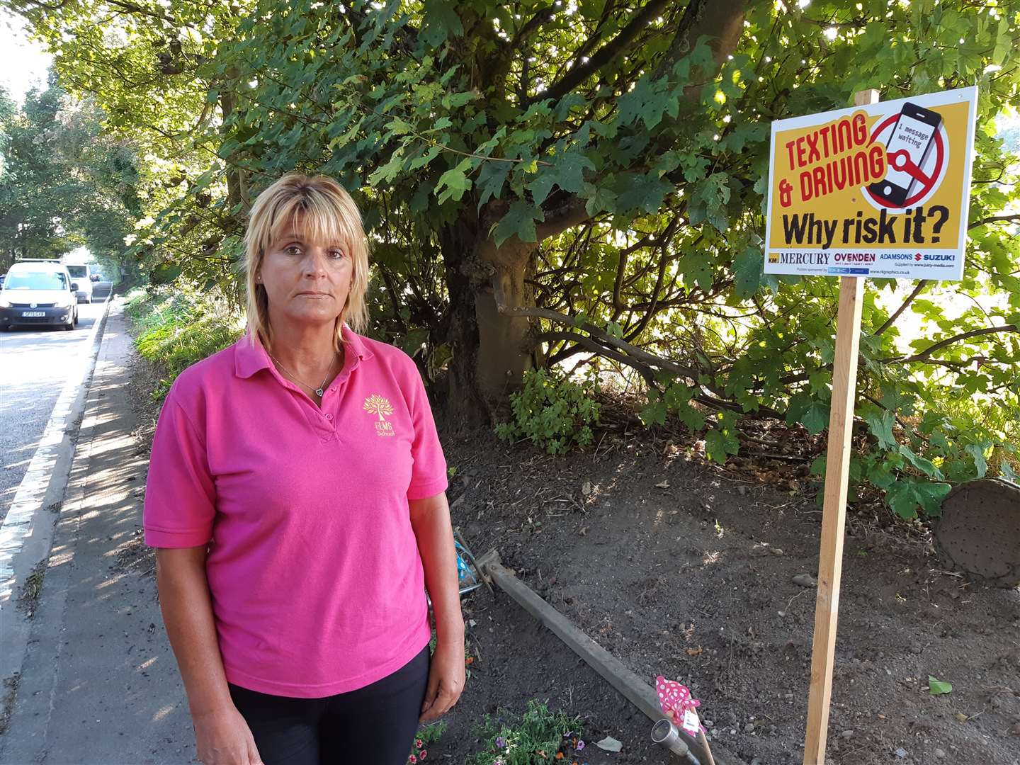 Tracy Squire at the memorial for her son Daniel who was killed in a road traffic accident five years ago (11819615)