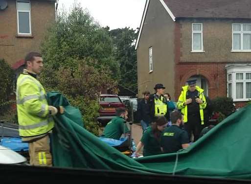 Emergency services at the scene. Picture: Carly Pete