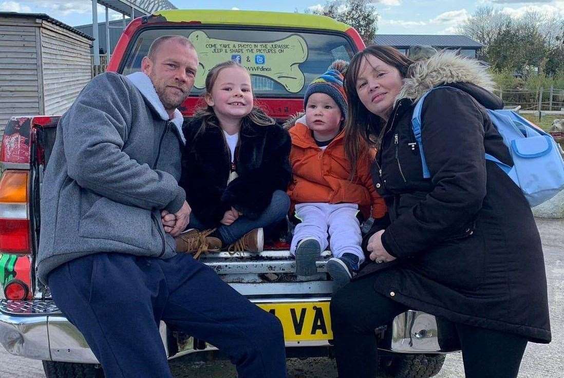 Harry Broughton, from Sheerness, with his mum, Nicola, dad, Robert and one of his siblings, Evie-Mae. Picture: Nicola Broughton