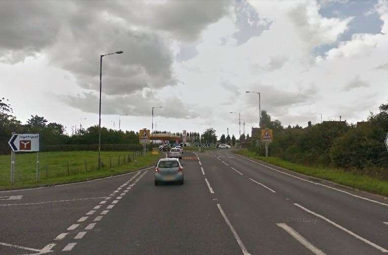The accident happened near Brenzett Corner on the A2070. Picture: Google Street View