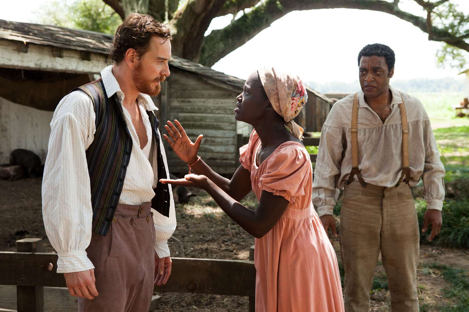 !2 Years A Slave with Chiwetel Ejiofor, Michael Fassbender and Lupita Nyong'o. Picture: PA Photo/Entertainment One