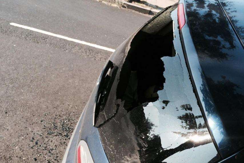 Car windscreens were smashed in Spenser Road