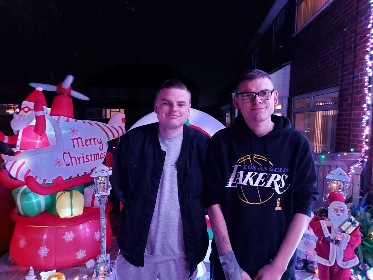 From left: PJ and Richard have been helping their dad this year. Picture: Jade Knight