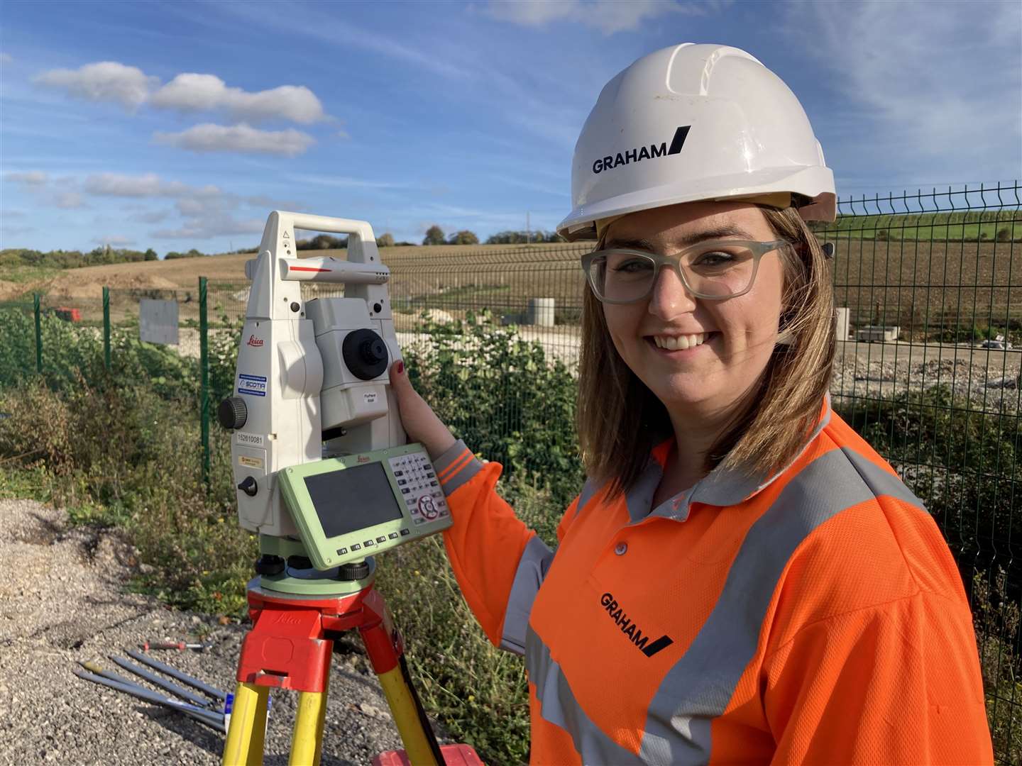Engineering design student Lucy Turnbull, 20, from Bristol University, gets some practical experience on the M2 A249 construction site at Stockbury. Picture: John Nurden (60444909)