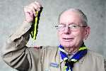 Leonard Marce of Ditton with his Silver Wolf award, the highest honour in the Scouting movement