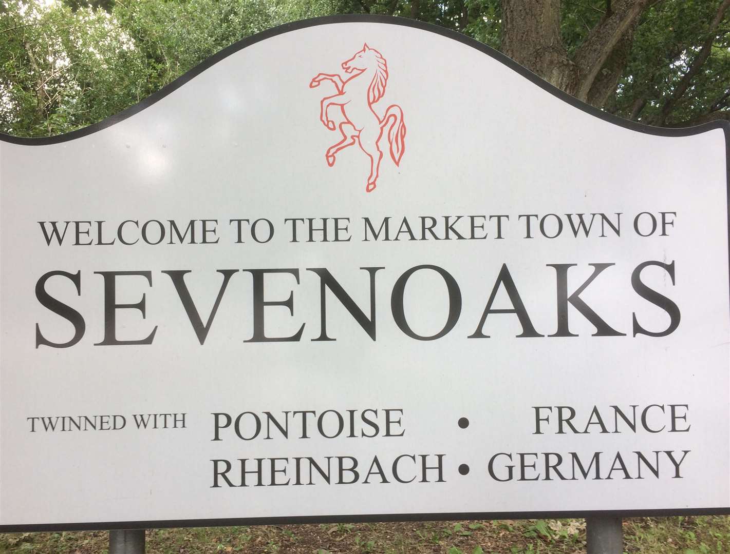The Sevenoaks sign boasts it is a market town