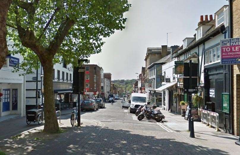 The man was reportedly waving a baseball bat in Earl Street, Maidstone. Picture: Google Street View