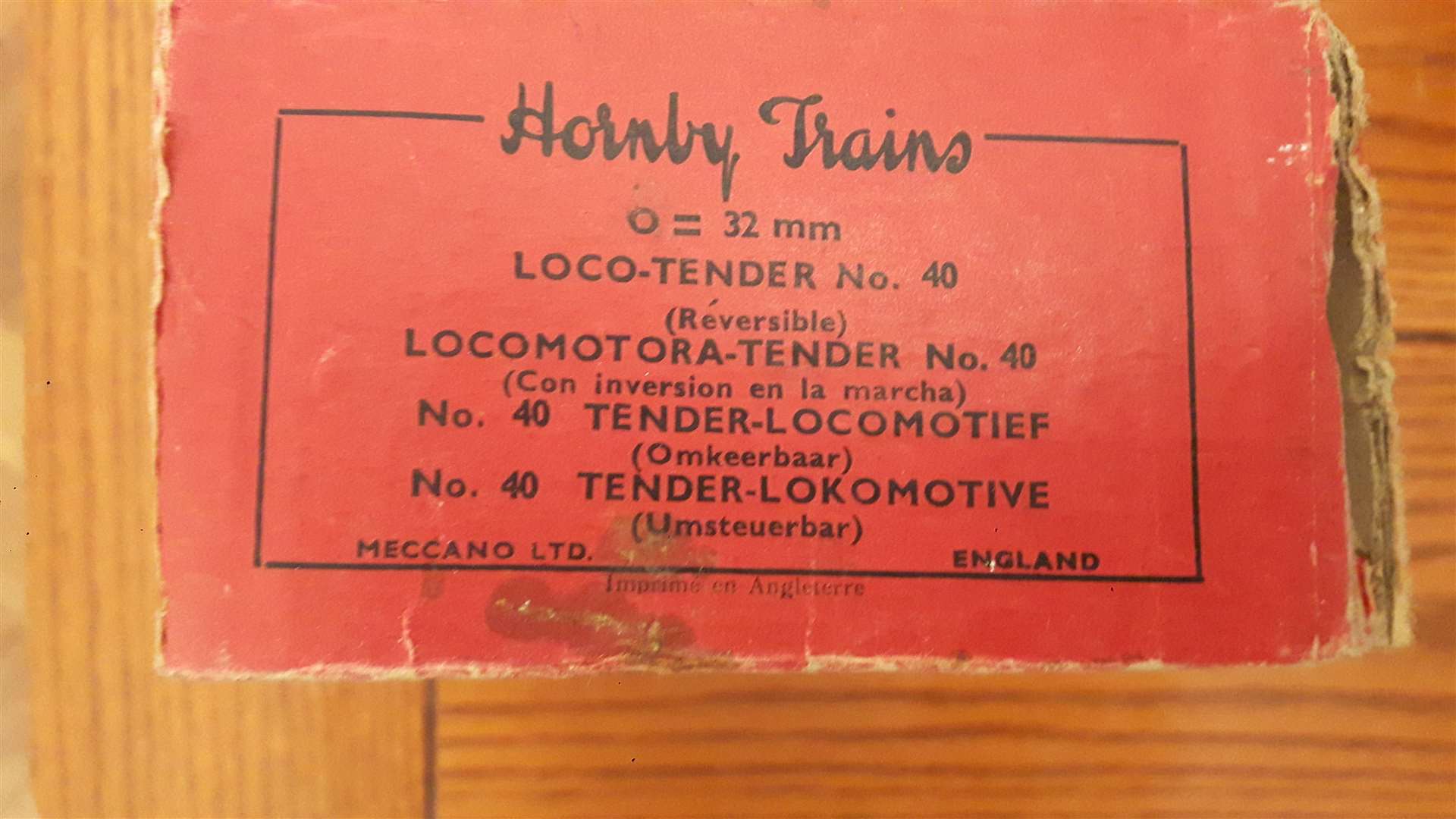 A genuine Hornby model box