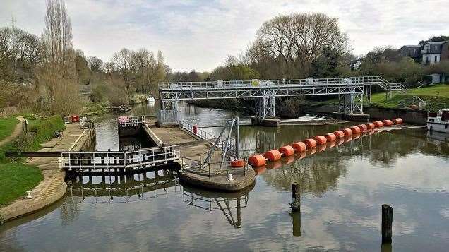 The Environment Agency believed there could be flooding at East Farleigh lock and through the centre of Maidstone