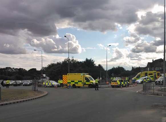 The scene of the accident at Key Street Roundabout
