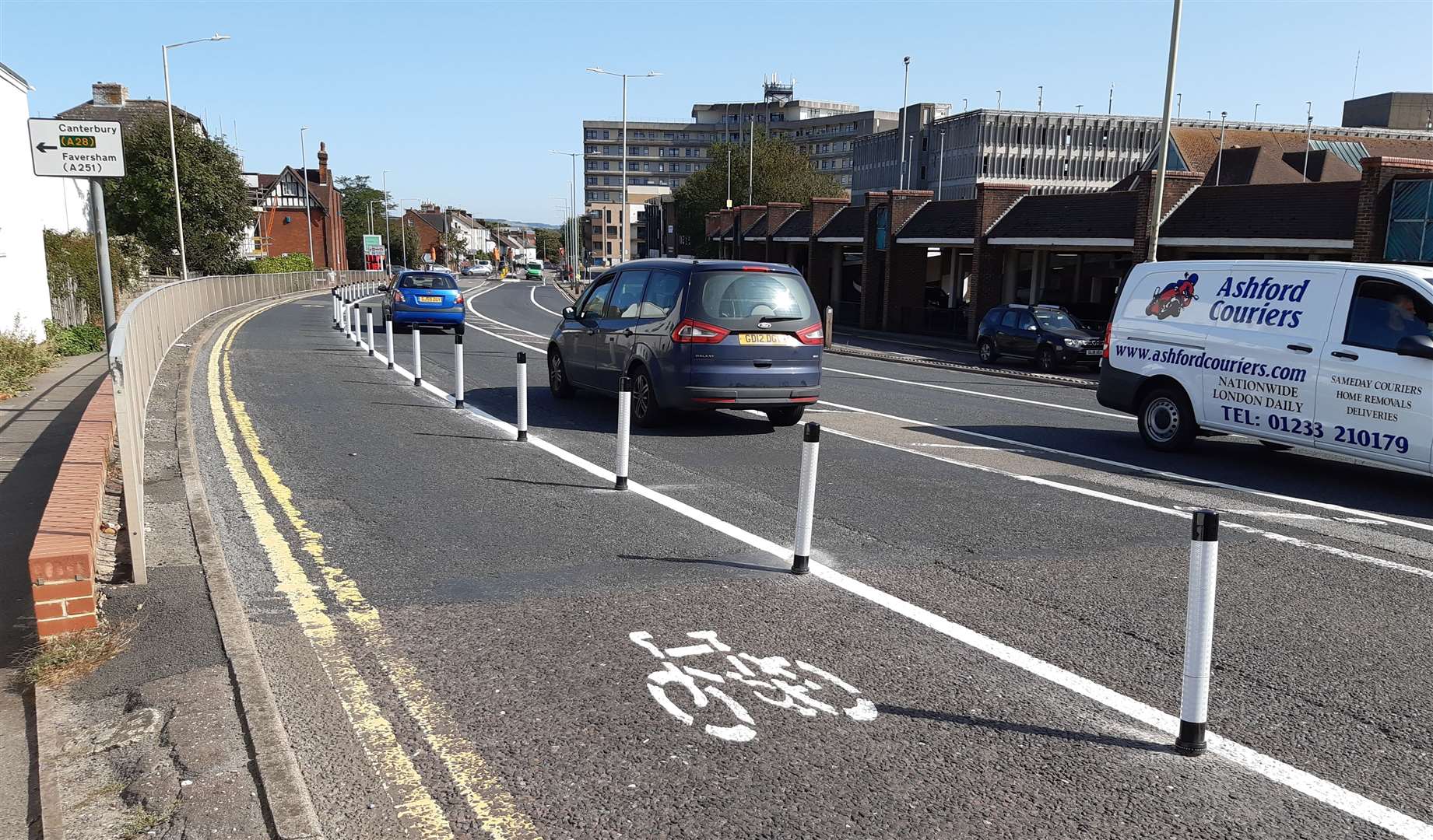 The pop-up cycle lanes in Ashford town centre proved controversial