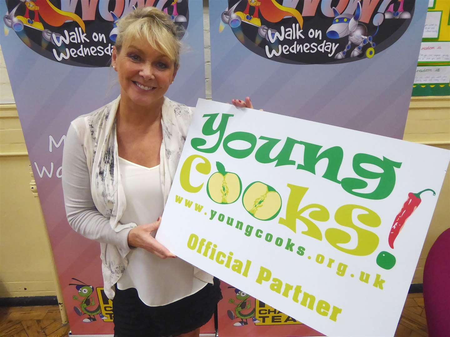Singer and presenter Cheryl Baker supports Young Cooks.
