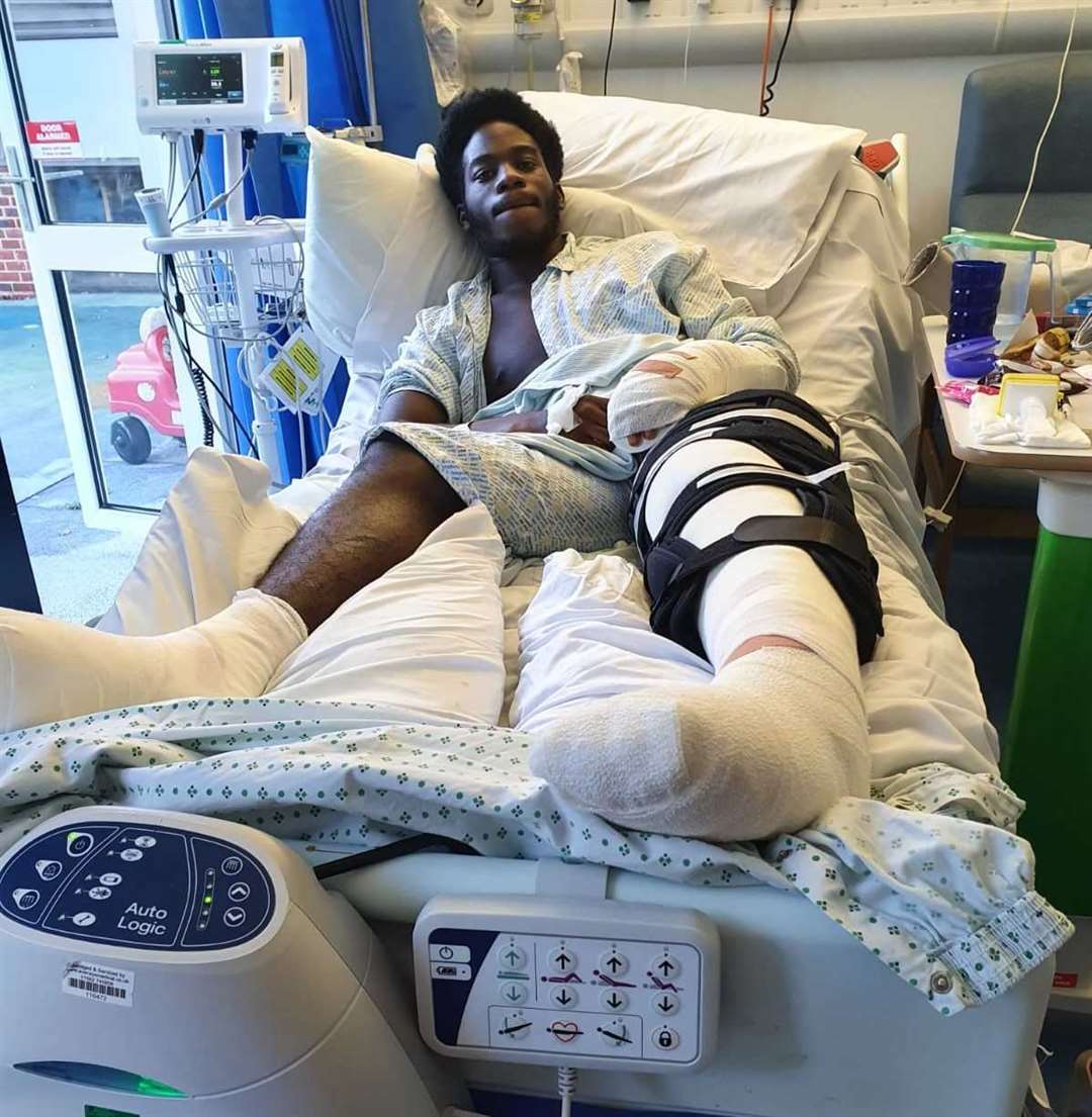 Femi Orisan, 21, had recently graduated from university but will now have to push back his plans while he recovers