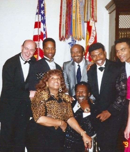 At the White House with The Drifters and Chuck Berry (centre)
