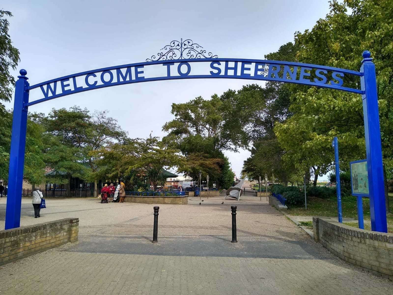 Entrance to Beachfields with the new Welcome To Sheerness Sign. Picture: Phil Crowder