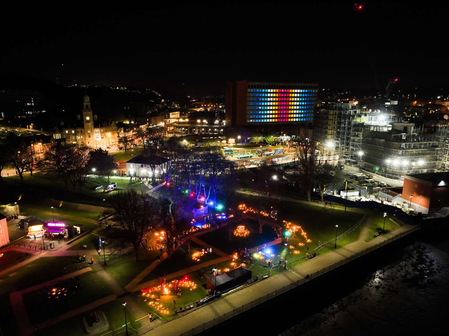Mountbatten House was transformed into a 12-storey-high light display