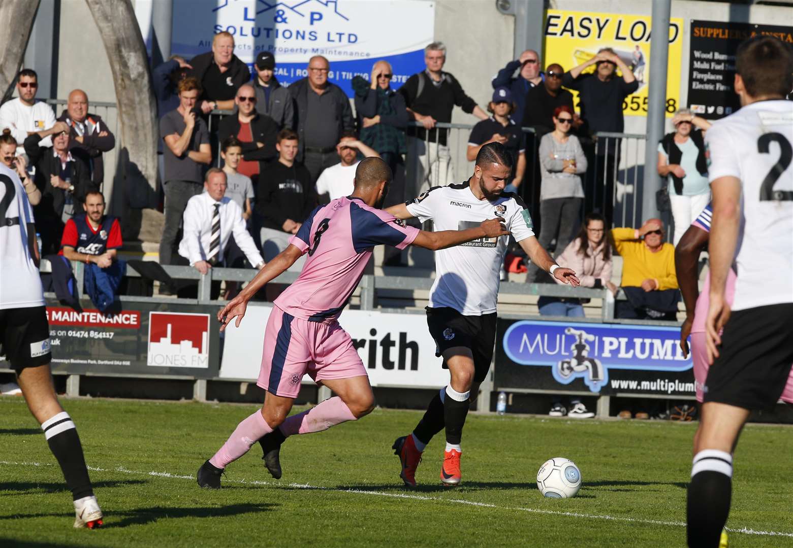 Dartford beat Dulwich 2-1 as Ryan Hayes watched from the stand Picture: Andy Jones