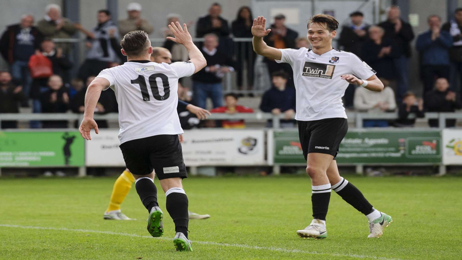 Andy Pugh celebrates with Alfie Pavey Picture: Andy Payton