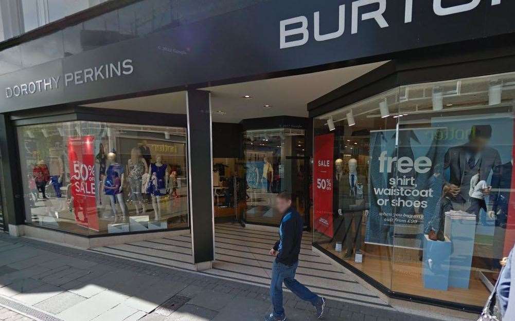 The vacant Dorothy Perkins and Burton store in Maidstone is set to for a change. Picture: Google