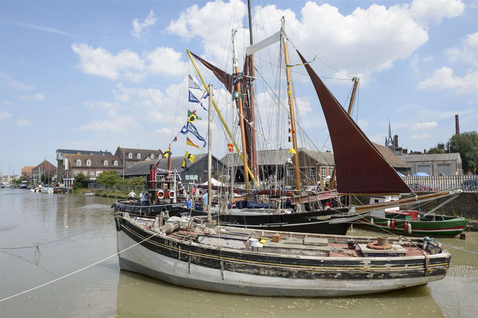 Boats in the creek for the Faversham Nautical Festival 2018. Picture: Andy Payton