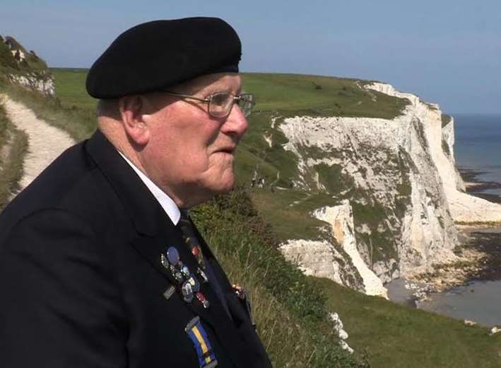 Former veteran, Harry Garrett looks out from the White Cliffs of Dover