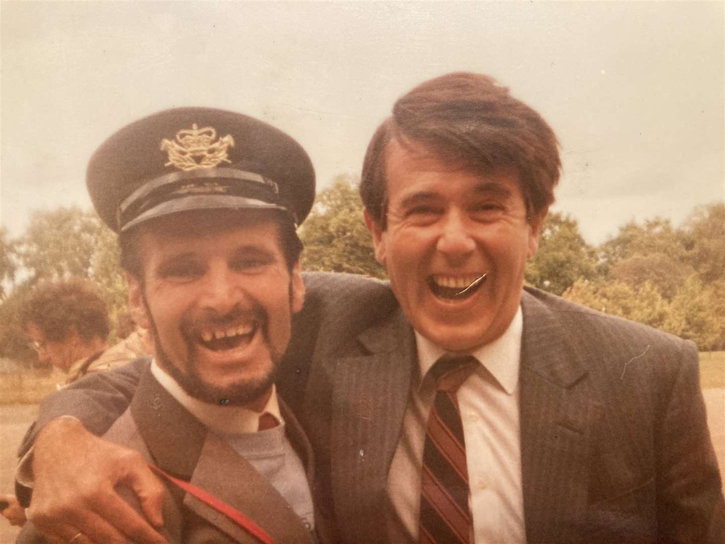Dale Howting with comedian Leslie Crowther