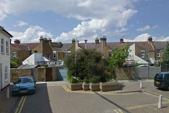 A woman was attacked in an alley leading from Alexandra Road, James Street and Clyde Street in Sheerness. Picture: Google Street View