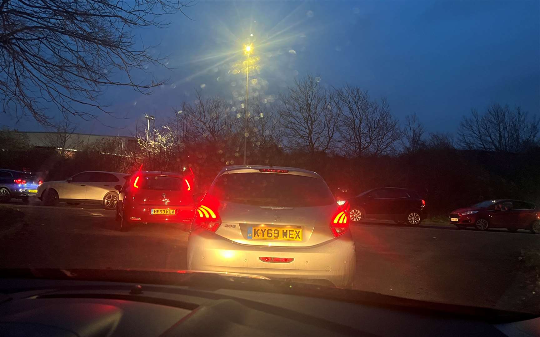 Huge queues trying to get off the Medway City Estate