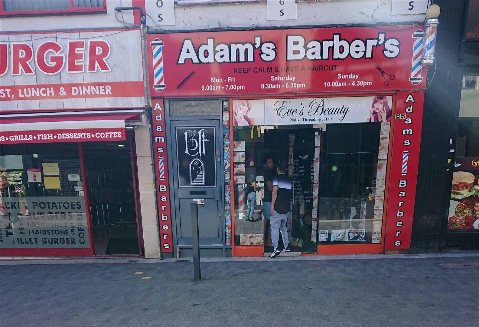 People were seen entering and leaving Adam's Barbers in Maidstone's Week Street on the afternoon an appointment was offered in breach of lockdown regulations