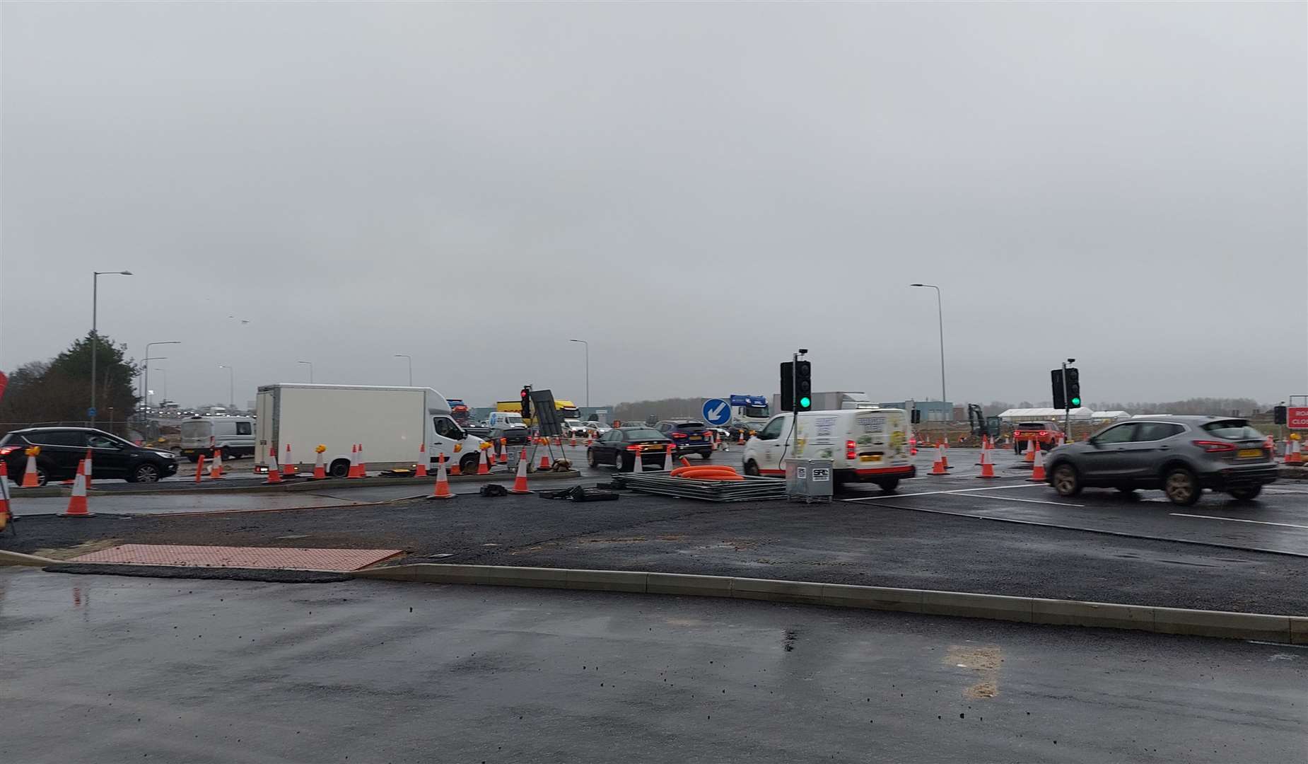 How the former Orbital Park roundabout junction currently looks