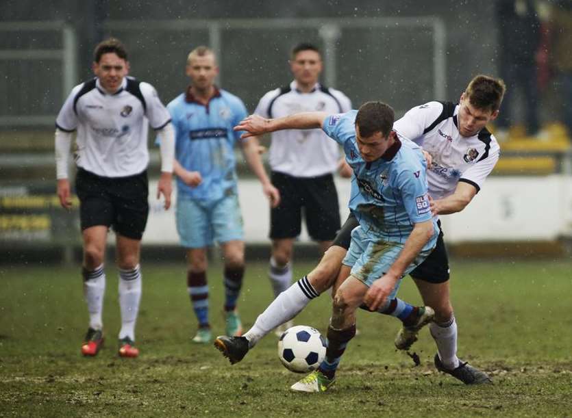 Charlie Sheringham in action during his loan spell at Dartford Picture: Andy Payton