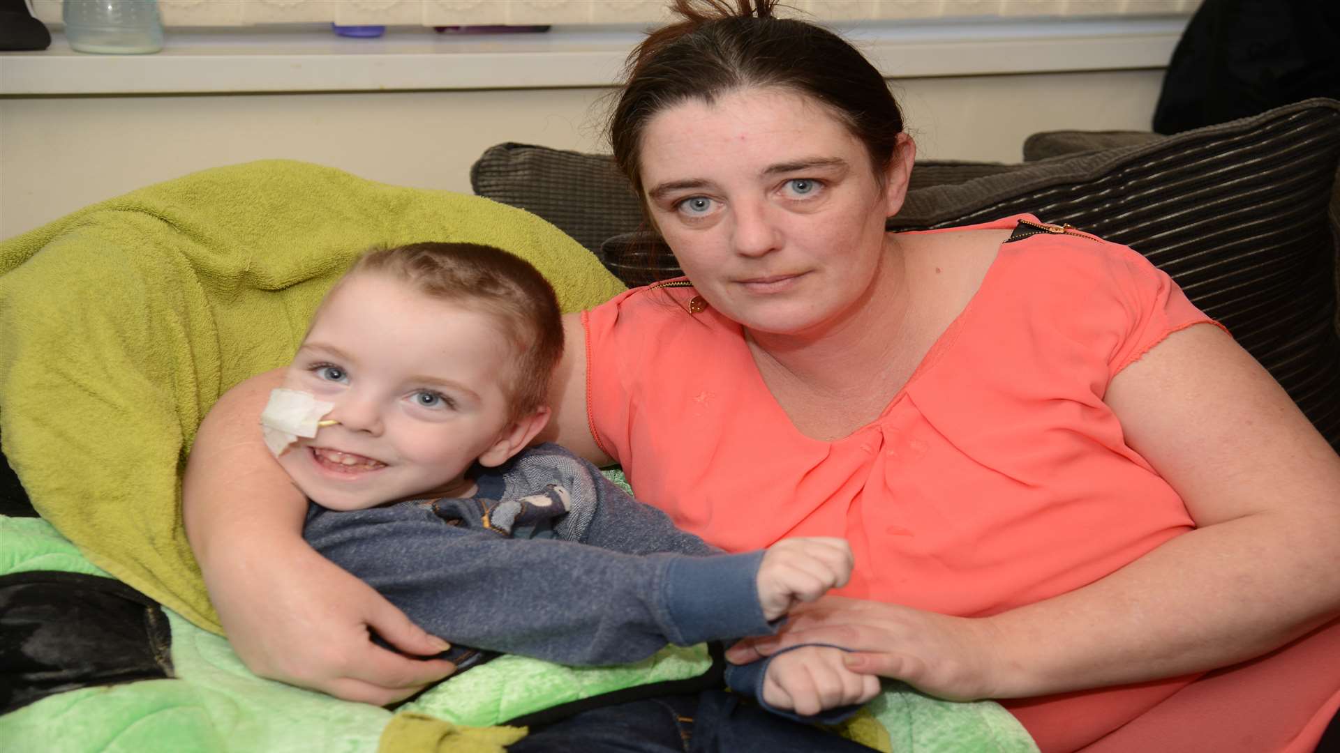 Tanya Whitworth with her disabled son Ethan