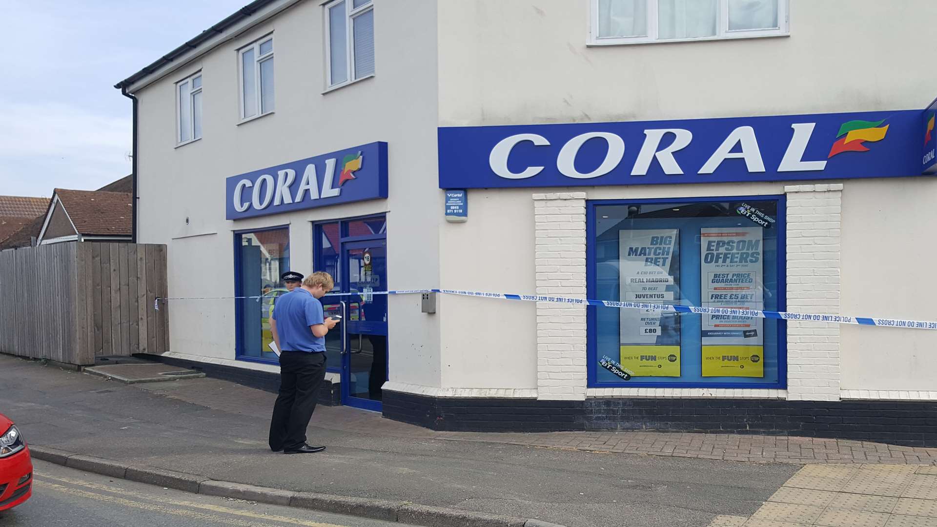 Coral Bookmakers in Herne Bay after a previous raid